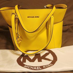 Authentic Michael Kors Sunflower Jet Set Travel Tote